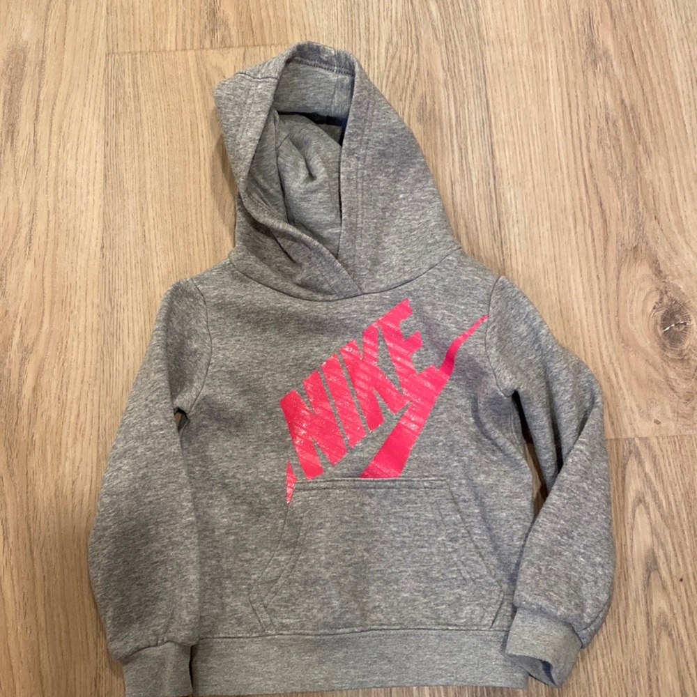 Nike Grey Hoody pink glitter